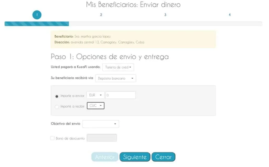 envios de dinero a cuba desde kuzafi